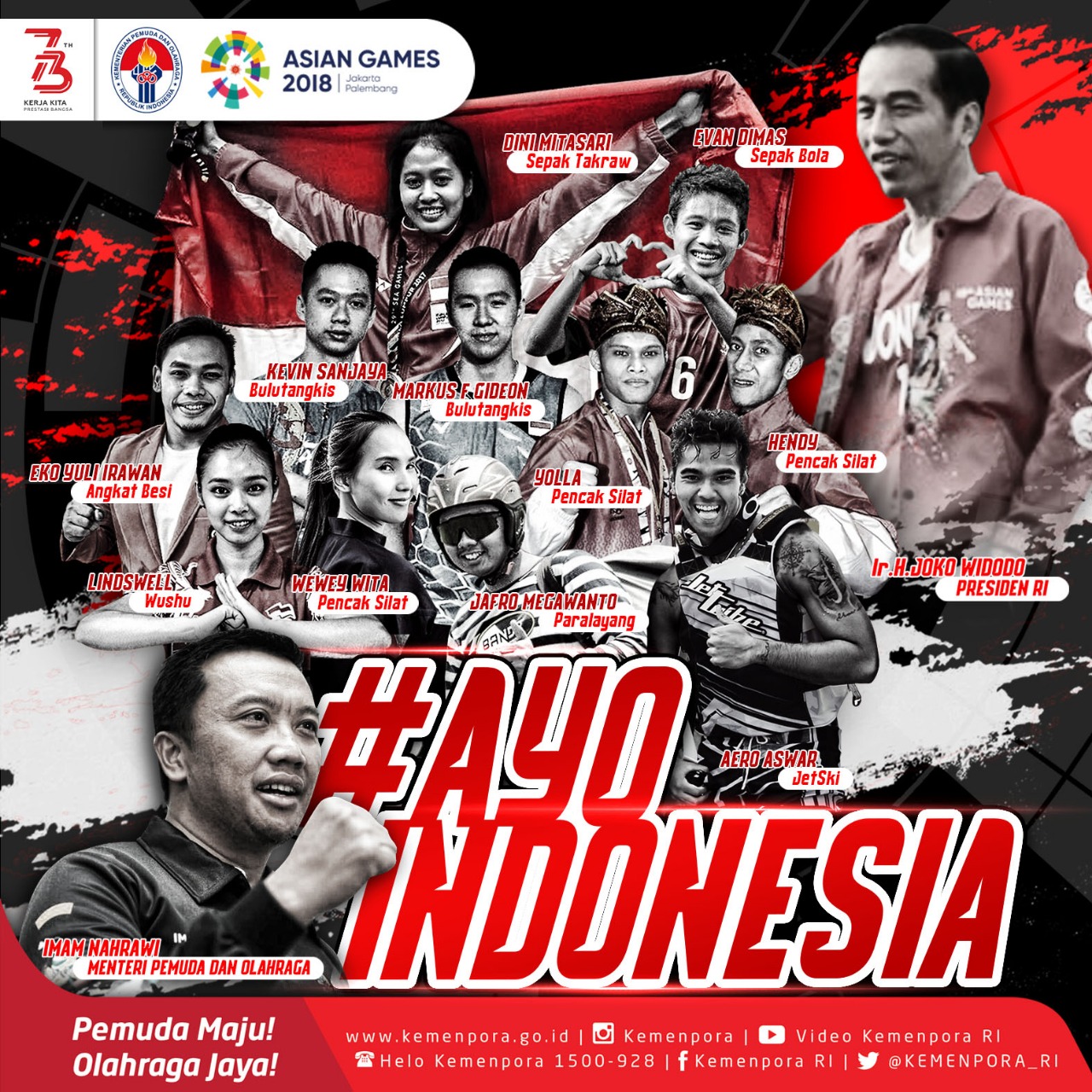 Asian Games 2018 Bergulir, Menpora: Bertarunglah, Menanglah dan Jadikan Namamu Abadi!
