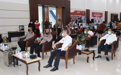Dipantau Langsung Oleh Kapolri, Bupati Gunung Mas&nbsp; Hadiri Zoom Meeting Pelaksanaan Vaksinasi Serentak Di Gumas&nbsp;