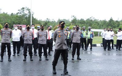 Kapolres Gumas Beserta Personel, Ikuti Apel Jam Pimpinan Kapolda Kalteng Secara Virtual