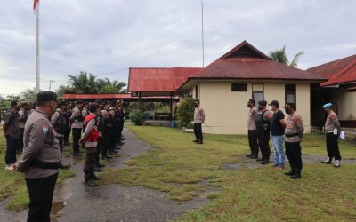 Kapolres Gumas Pimpin Apel Persiapan Pengamanan Aksi Damai Buruh dari KSBSI