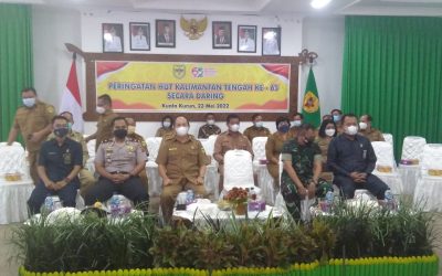 Pemkab Gunung Mas mengikuti Upacara Memperingati Hari Jadi ke- 65 Provinsi Kalimantan Tengah Tahun 2022 secara virtual
