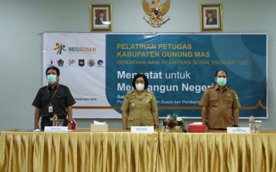 Wakil Bupati Gumas Membuka Pelatihan Petugas Regsosek Kab. Gumas Tahun 2022