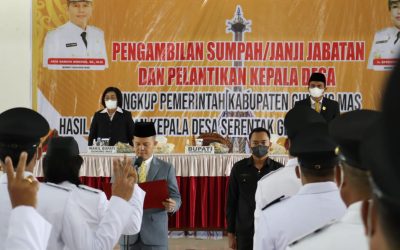 Bupati Gunung Mas Melantik 41 Kepala Desa